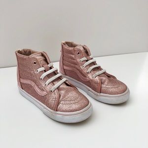 Vans SK8 Hi zip glitter blush 9.5 T